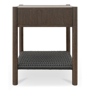 Millie Nightstand with Black Rope and Oak Legs