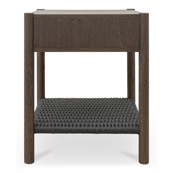 Millie Nightstand with Black Rope and Oak Legs
