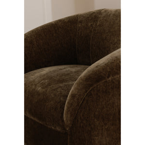 Thora Lounge Chair in Dark Green Velvet