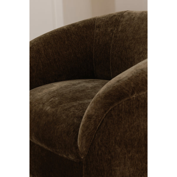Thora Lounge Chair in Dark Green Velvet