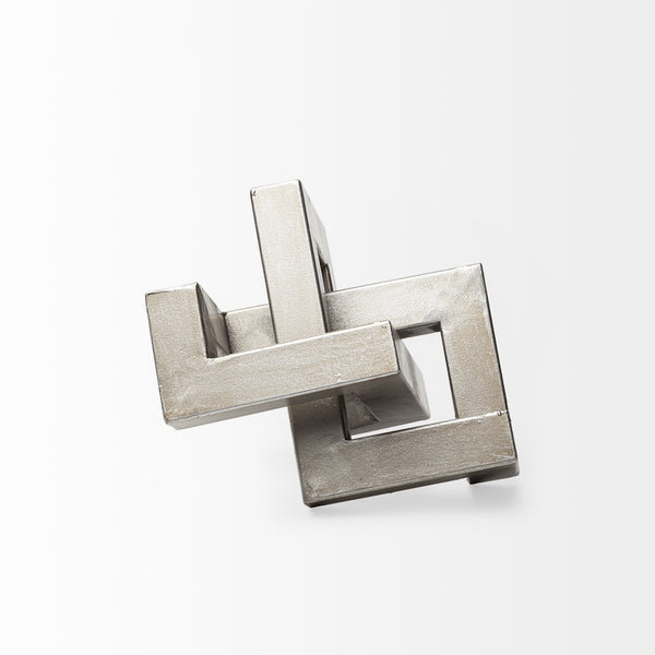 Link Small Silver Metal Sculpture Decorative Object