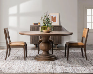 Hera Solid Wood Dining Table - Pecan Brown 60"