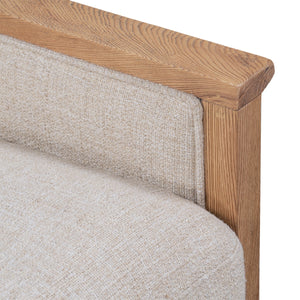 Norman Upholstered Swivel Chair in Natural Ash