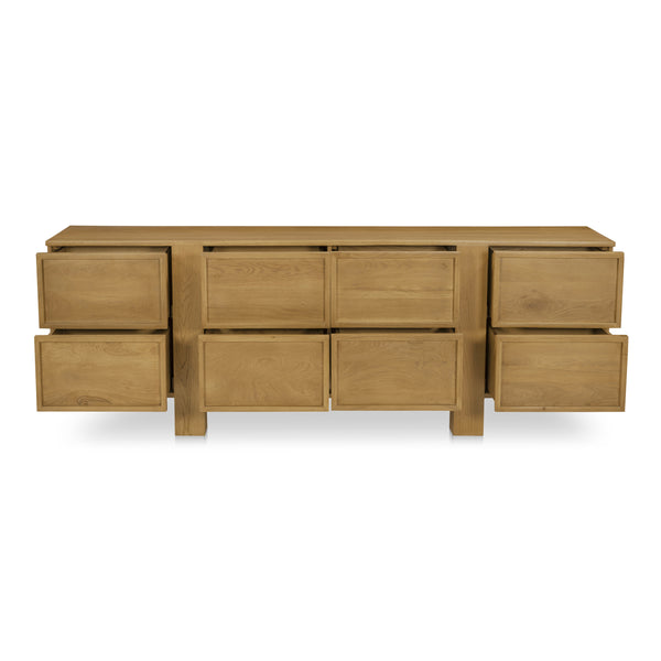 Moe's Henley Collection 8 Drawer Dresser in Brown Oak