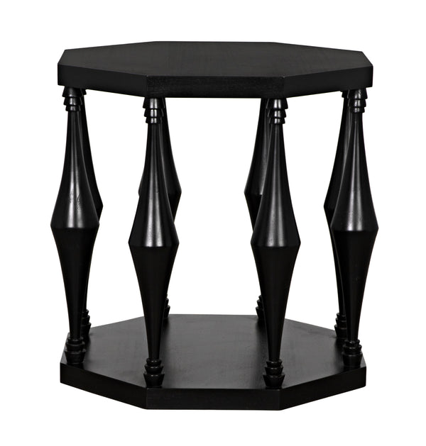 Marceo Side Table, Hand Rubbed Black
