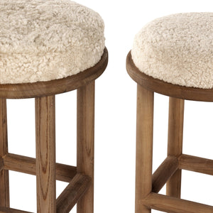 Saldino Stool - Beige Shearling