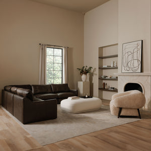 Moe's Thurlow Espresso Brown Leather Corner Chair