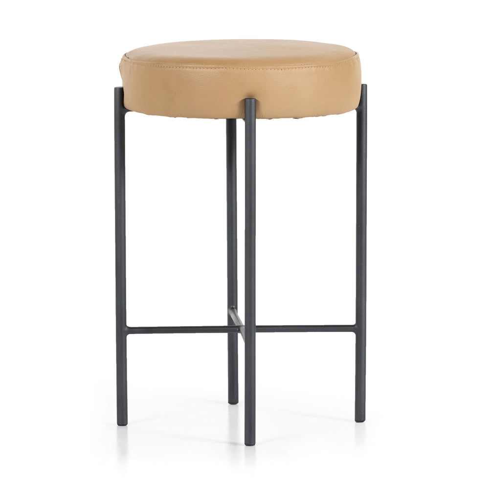 Nocona Stool In Tan Leather In Counter
