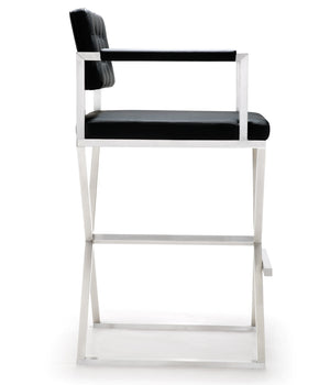 Director Black Stainless Steel Barstool