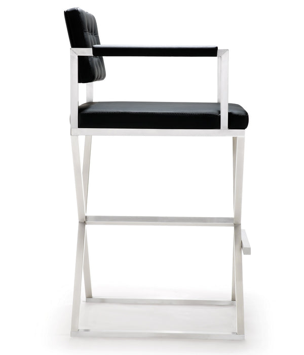 Director Black Stainless Steel Barstool