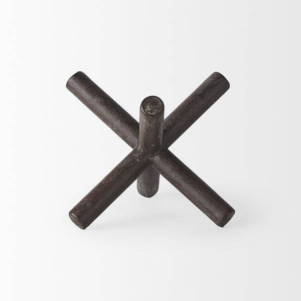 Astericks III (Small) 6L x 6W Brown Metal Decor Object