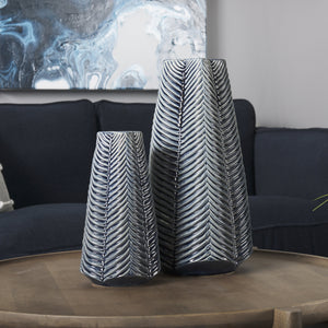 Bashir I Small Dark Navy Gloss Ceramic Vase