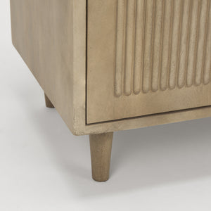 Tucker Light Brown Wood w/ Carved Arch Pattern 2 Door Accent Cabinet