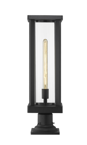Glenwood 1 Light Outdoor Pier Mounted Fixture in Black Finish
