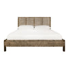 SEAGRASS WRAPPED HEADBOARD AND FOOTBOARD WITH WOOD SIDE RAILS AND LEGS, KING SIZE