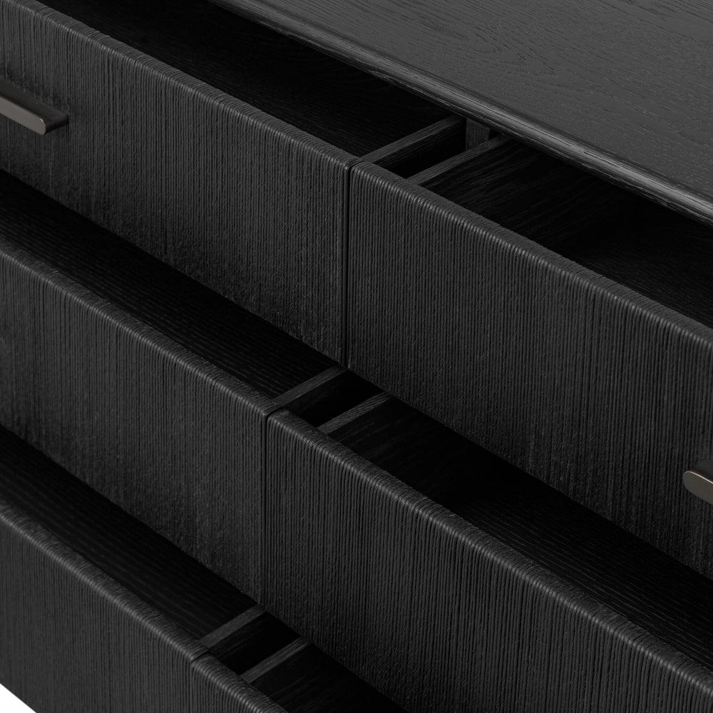 Rosenell 6 Drawer Dresser - Black Paper Cord