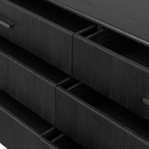 Rosenell 6 Drawer Dresser - Black Paper Cord