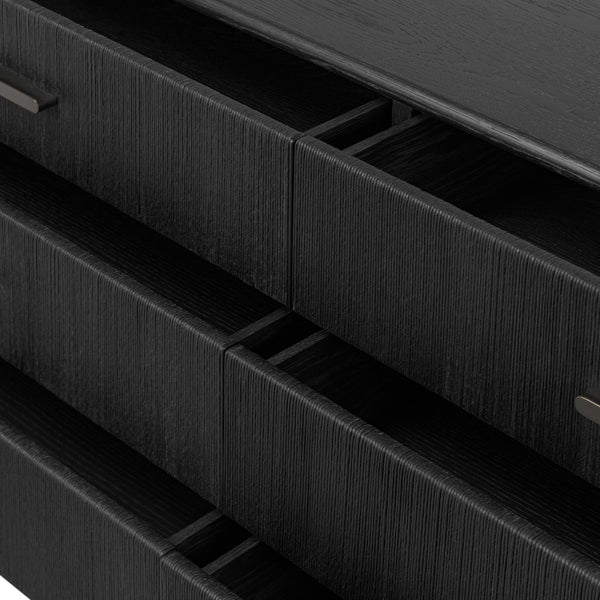 Rosenell 6 Drawer Dresser - Black Paper Cord