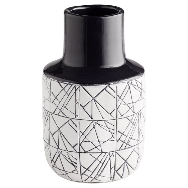 Medium Dark Zenith Vase in Blue and White