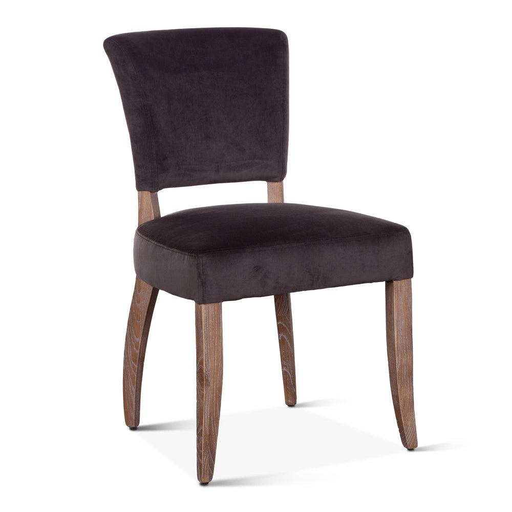 Mindy Side Chair in Asphalt Velvet with Napolean Leg