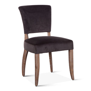 Mindy Side Chair in Asphalt Velvet with Napolean Leg