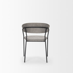 Carolyn Dining Chair w/ Gray Fabric & Matte Black Metal