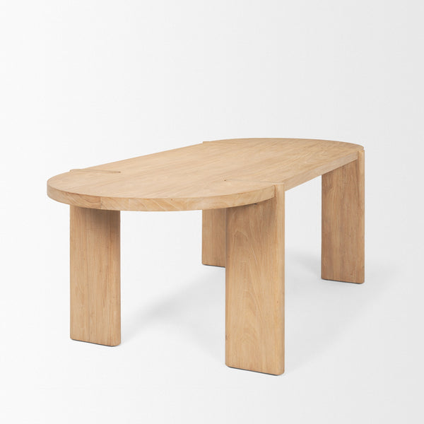 Sohan Light Brown Wood Oval Dining Table