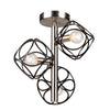Sorrento 3 Light Semi Flush in Matte Black & Satin Nickel