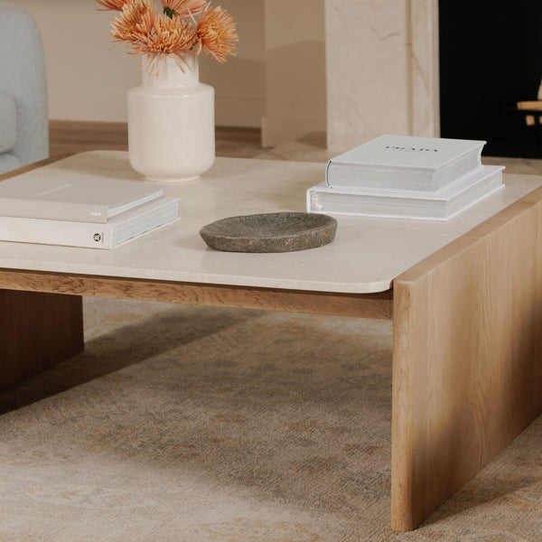 Moe's Lane Coffee Table with Botticino Marble Top
