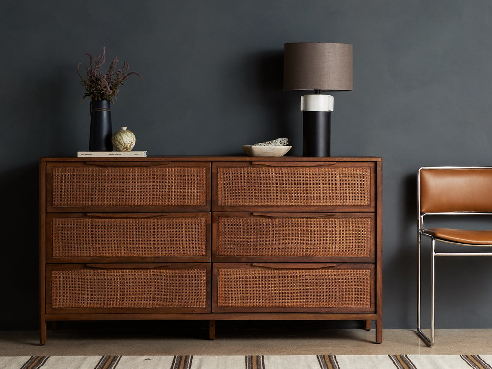 Sydney 6 Drawer Dresser In Brown Wash