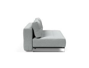 SUPREMAX D.E.L. SLEEPER SOFA in MELANGE LIGHT GREY FABRIC WITH Chrome legs 538