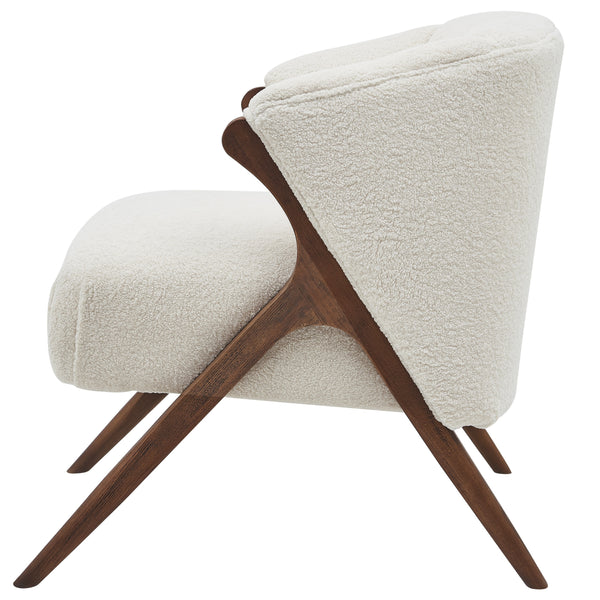 Florence Fabric Accent Chair In Shearling Beige