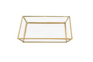 Brass & Glass Tray Square Large