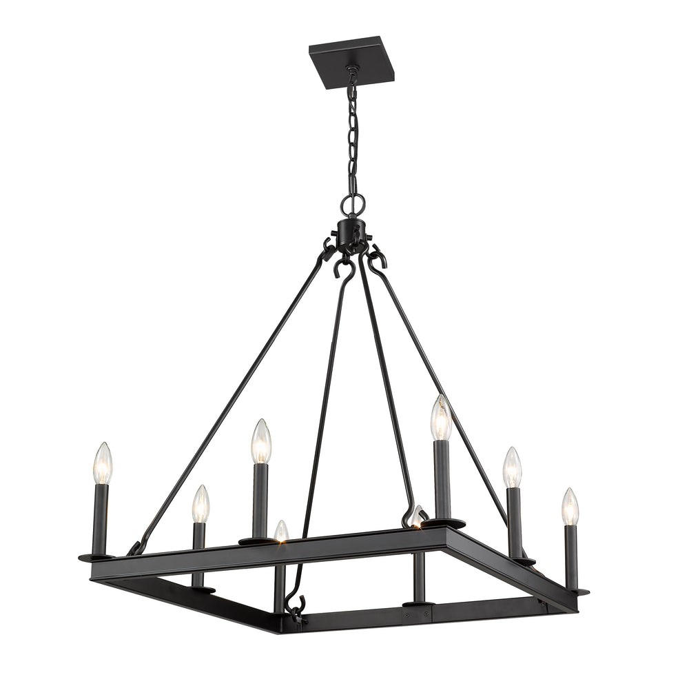 Barclay 8 Light Chandelier in Matte Black Finish