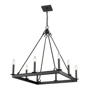 Barclay 8 Light Chandelier in Matte Black Finish