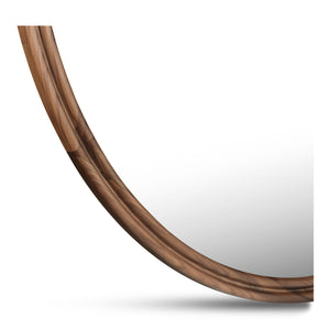 Alcott Large Round Mirror in Walnut