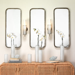 Capital Iron Rectangle Wall Mirror, Silver Leaf