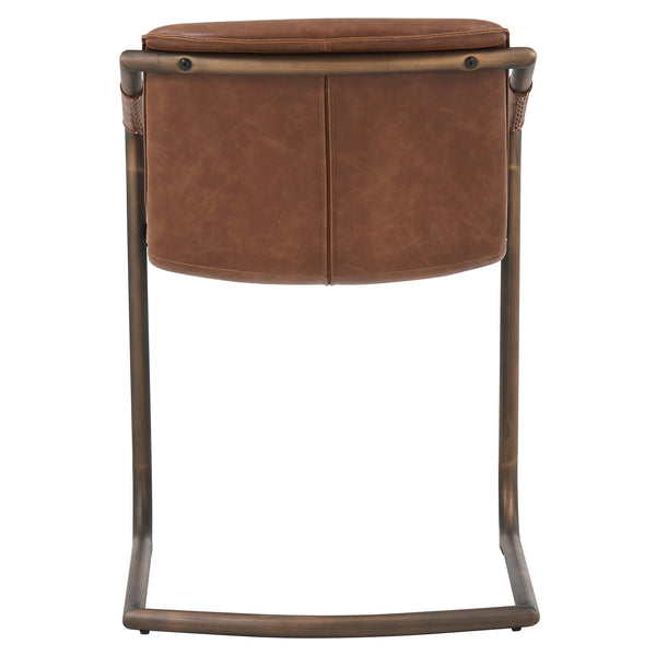 Indy Side Arm Chair Rubbed Gold Frame In Antique Cigar Brown