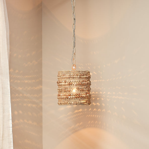 Strand Wood Beaded 1-Light Pendant