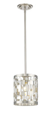 Almet 1 Light Mini Pendant in Brushed Nickel Finish