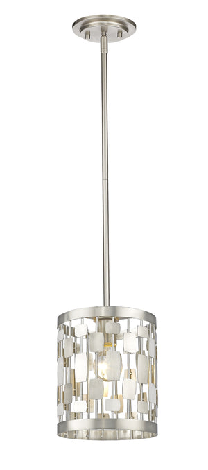 Almet 1 Light Mini Pendant in Brushed Nickel Finish