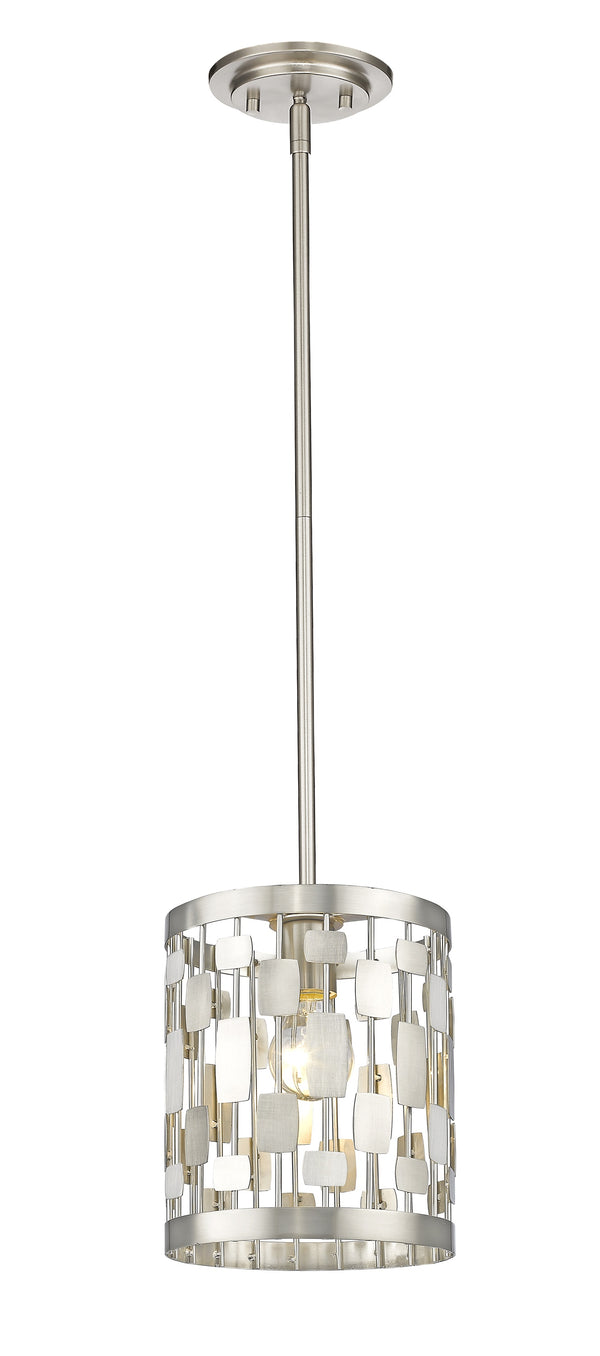 Almet 1 Light Mini Pendant in Brushed Nickel Finish