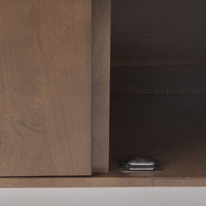 Lillie 36.0L x 16.0W x 32.0H Medium Brown Wood 2 Door Tray Top Accent Cabinet