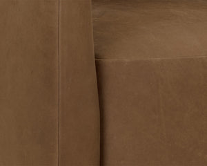 EMILIE SWIVEL LOUNGE CHAIR - NUBUCK CARAMEL LEATHER