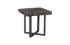 Chainsaw Side Table, Burnt Black, Black Iron Cross Base