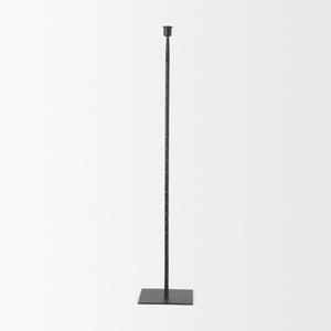 Porter 6.0L x 6.0W x 30.0H Large Black Iron Candle Holder