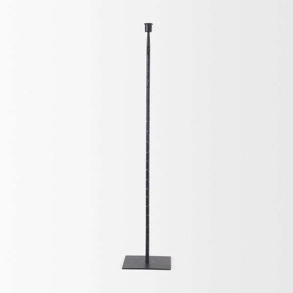 Porter 6.0L x 6.0W x 30.0H Large Black Iron Candle Holder