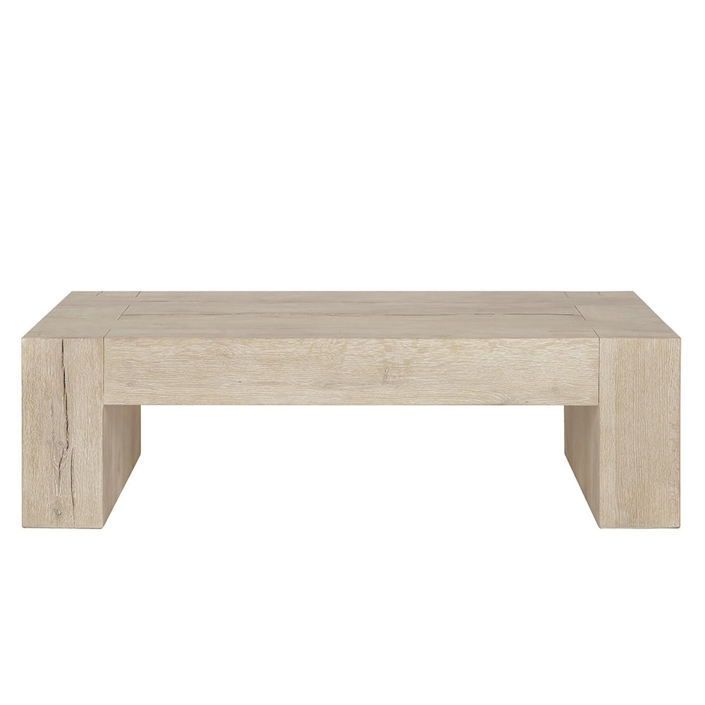 Bristol Solid Wood Coffee Table - Aged Cream Finish