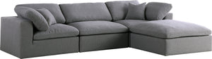 Carmen Cloud Modular Sectional In Grey Linen Fabric