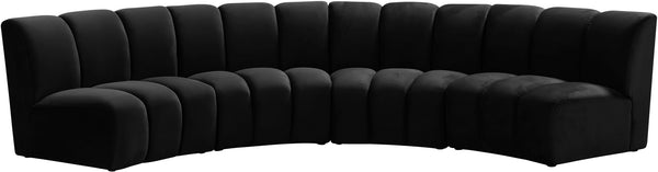 Lynda 4pc. Modular Sectional In Black Velvet